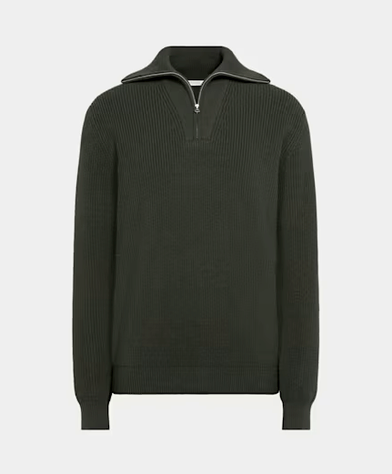 Bequemer Merinowollpullover, Grün – Normale Passform – Puento Fortade – TP 10 – Essential Green 0