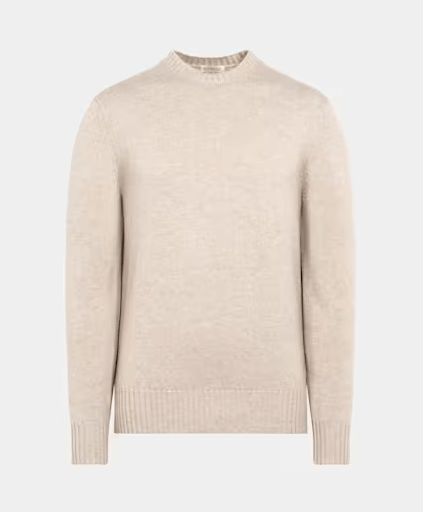 Bequemer Pullover aus Merinowolle, Beige – Normale Passform – Puento Fortade – TP 09 – Essential Beige 0