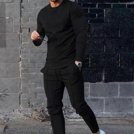 Herren Set Grau Baumwolle Leicht Atmungsaktiv Größe S-XL-1