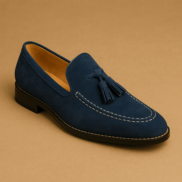Herren Veloursleder-Loafer – Elegante Quasten-Slipper mit Rutschfester Sohle