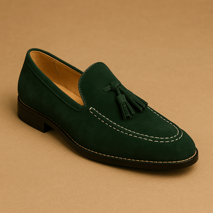 Herren Veloursleder-Loafer – Elegante Quasten-Slipper mit Rutschfester Sohle