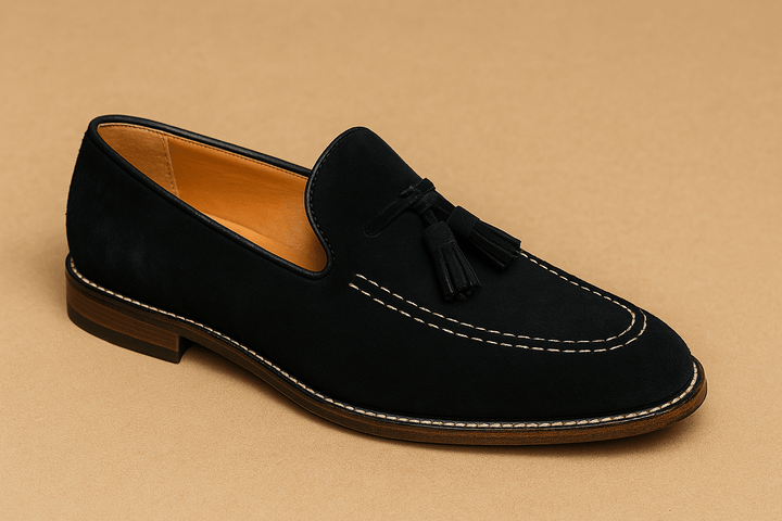 Herren Veloursleder-Loafer – Elegante Quasten-Slipper mit Rutschfester Sohle