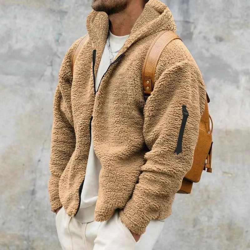 Herrenjacke – Teddy – Fleece – Lässig-schick – Weiches Material – Perfekt für den Übergang vom Frühling zum Sommer 0