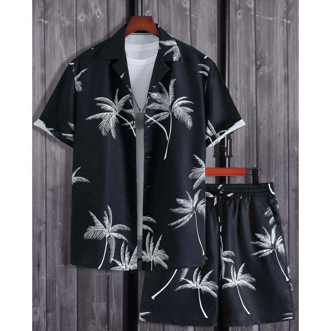 Sommer Set Damen Blau Baumwolle Shorts und T-Shirt für Strand und Freizeit-4