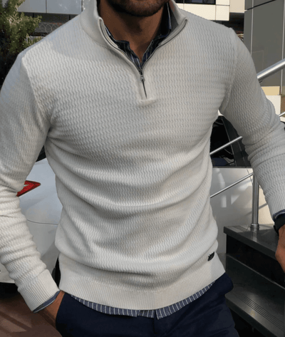 Strickpullover mit Reißverschluss – Elegant und lässig – Weiches Strickmaterial – Ideal für den Herbst 0