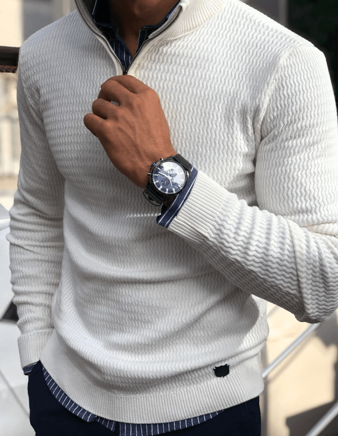 Strickpullover mit Reißverschluss – Elegant und lässig – Weiches Strickmaterial – Ideal für den Herbst 1